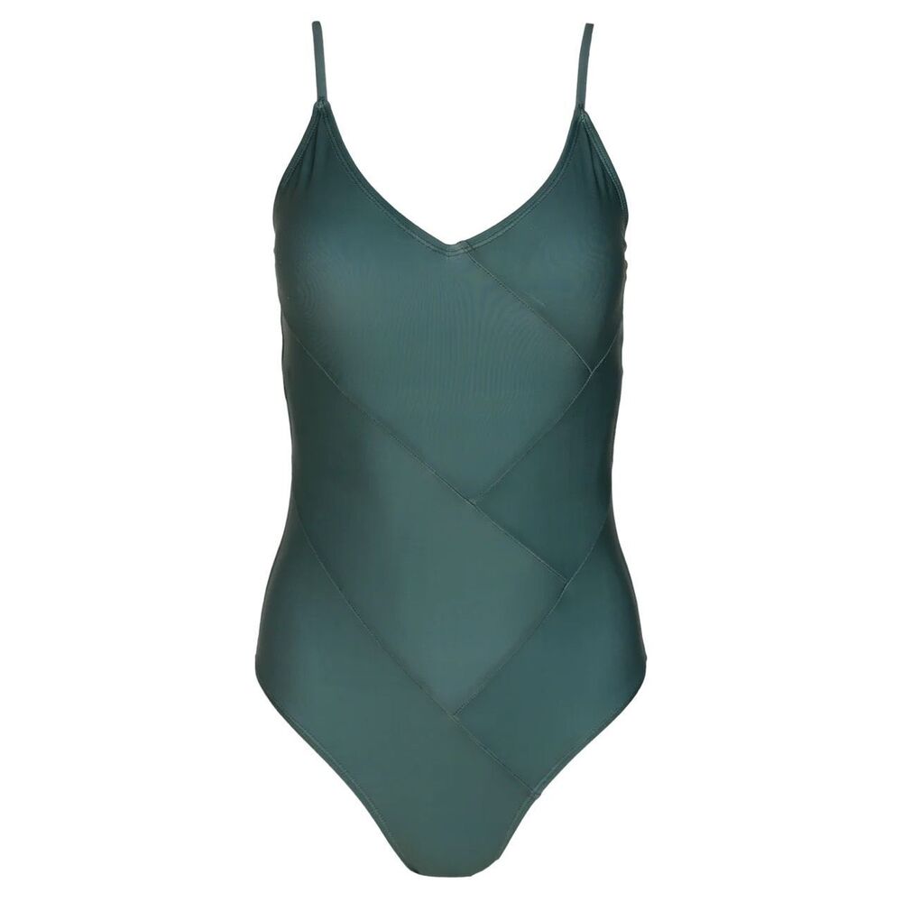 Scoop-Neck One-Piece Swimsuit in Deep Teal